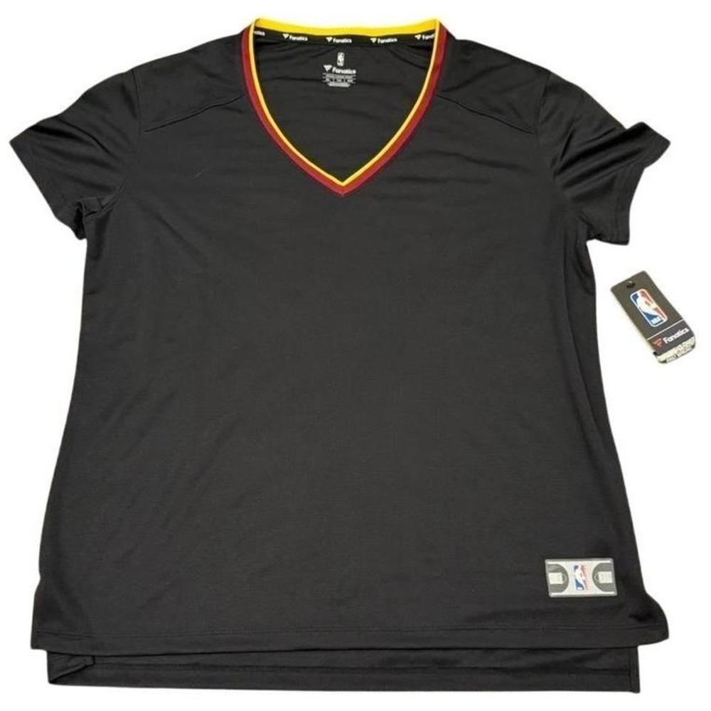 Fanatics NBA Fast Break Jersey Womens XL Black V-Neck Short Sleeve Shirt NWT